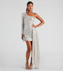 Talulla Formal One-Shoulder Sequin Mini Dress