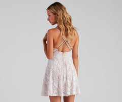 Savannah Sequin Mesh Party Dress