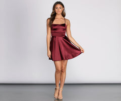 Stylish Satin Skater Dress