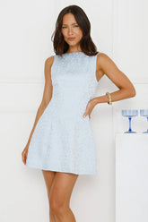 Lagoon Waves Mini Dress Blue