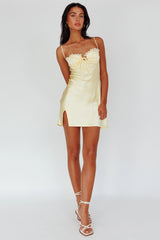 Fortune Lace Trim Bust Tie Mini Dress Butter