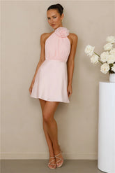 Infinite Charm Halter Mini Dress Pink
