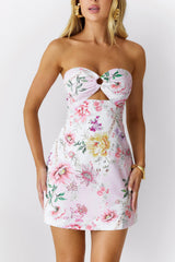 Floral Reverie Strapless Mini Dress Floral