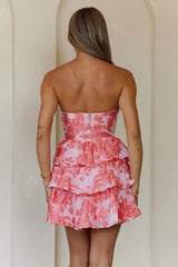 Effortless Edge Strapless Mini Dress Coral