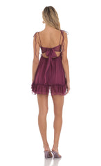 Chiffon Baby Doll Dress in Plum