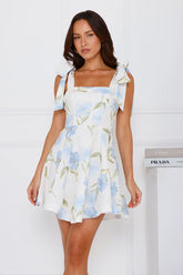 Floral Horizon Mini Dress Blue