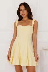 Ultimate Sundress Linen Blend Mini Dress Yellow