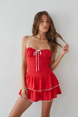 Fiorella Open Back Ruffle Mini Dress