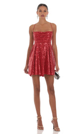 Sequin Dress in Red