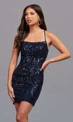 PromGirl Backless Sequin Short Prom Dress