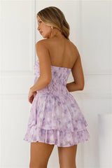 Lavender Haze Strapless Mini Dress Lilac