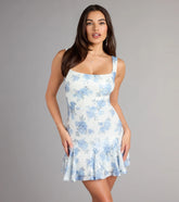 Leia Floral Sequin A-Line Mini Dress