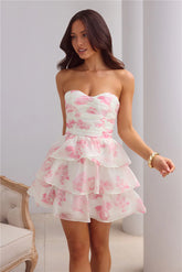 Sunlit Serendipity Strapless Mini Dress Floral