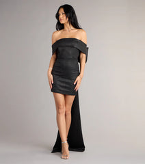 Lucinda Glitter Bow Mini Dress