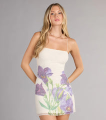 Frankie Floral Beaded Bodycon Mini Dress