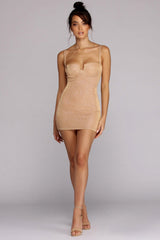 Golden Glam Glitter Mini Dress