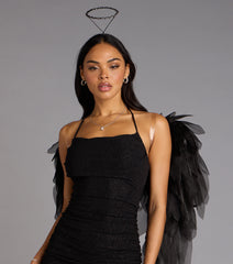 Under My Spell Glitter Halter Mini Dress