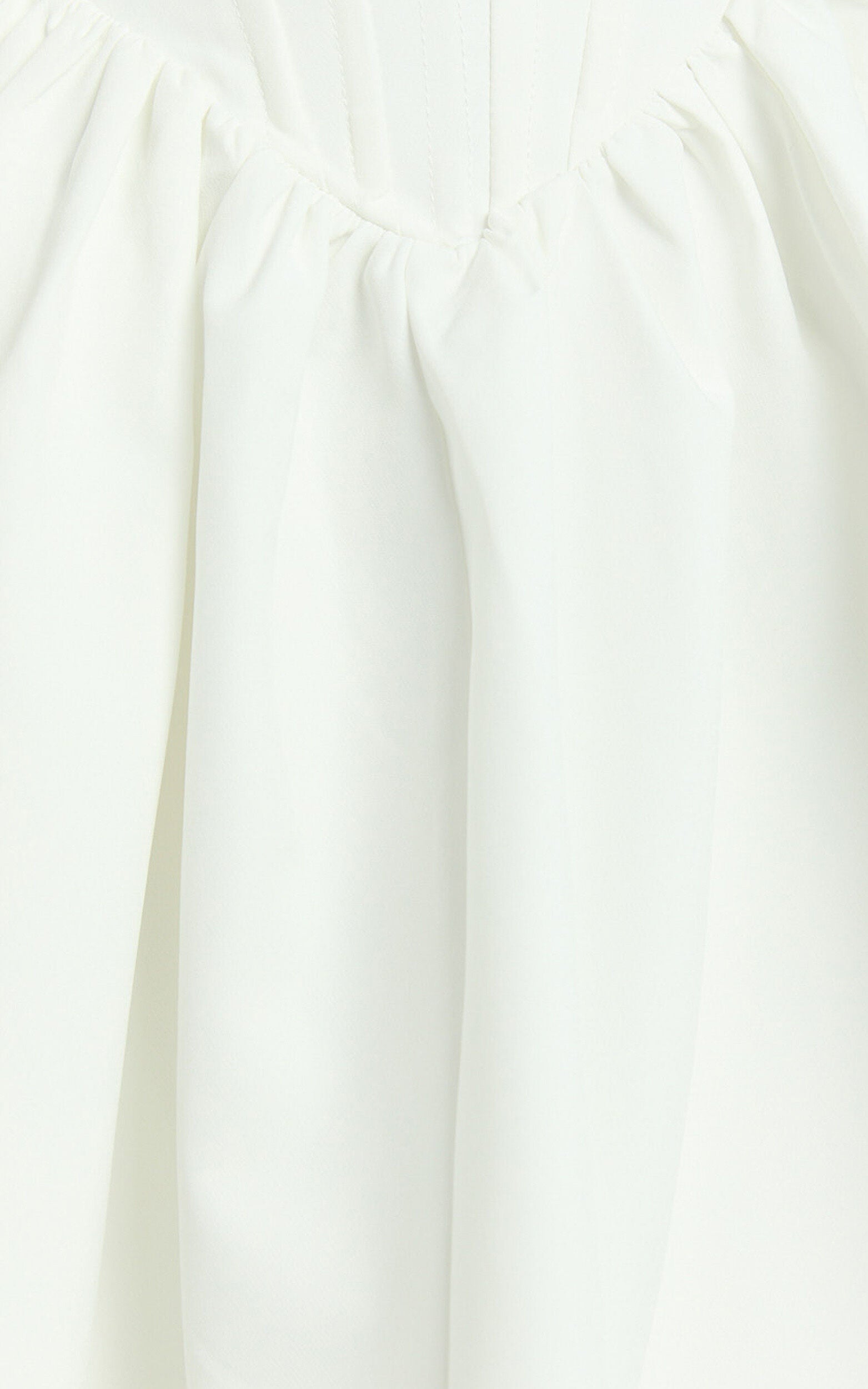 Aimee Mini Dress - Scoop Neck Corset Gathered Dress in White