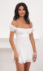 Off Shoulder Dress in White