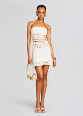 Vali Crochet Pearl Embellished Dress