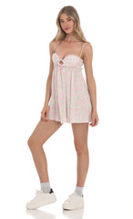 Floral Babydoll Dress in White