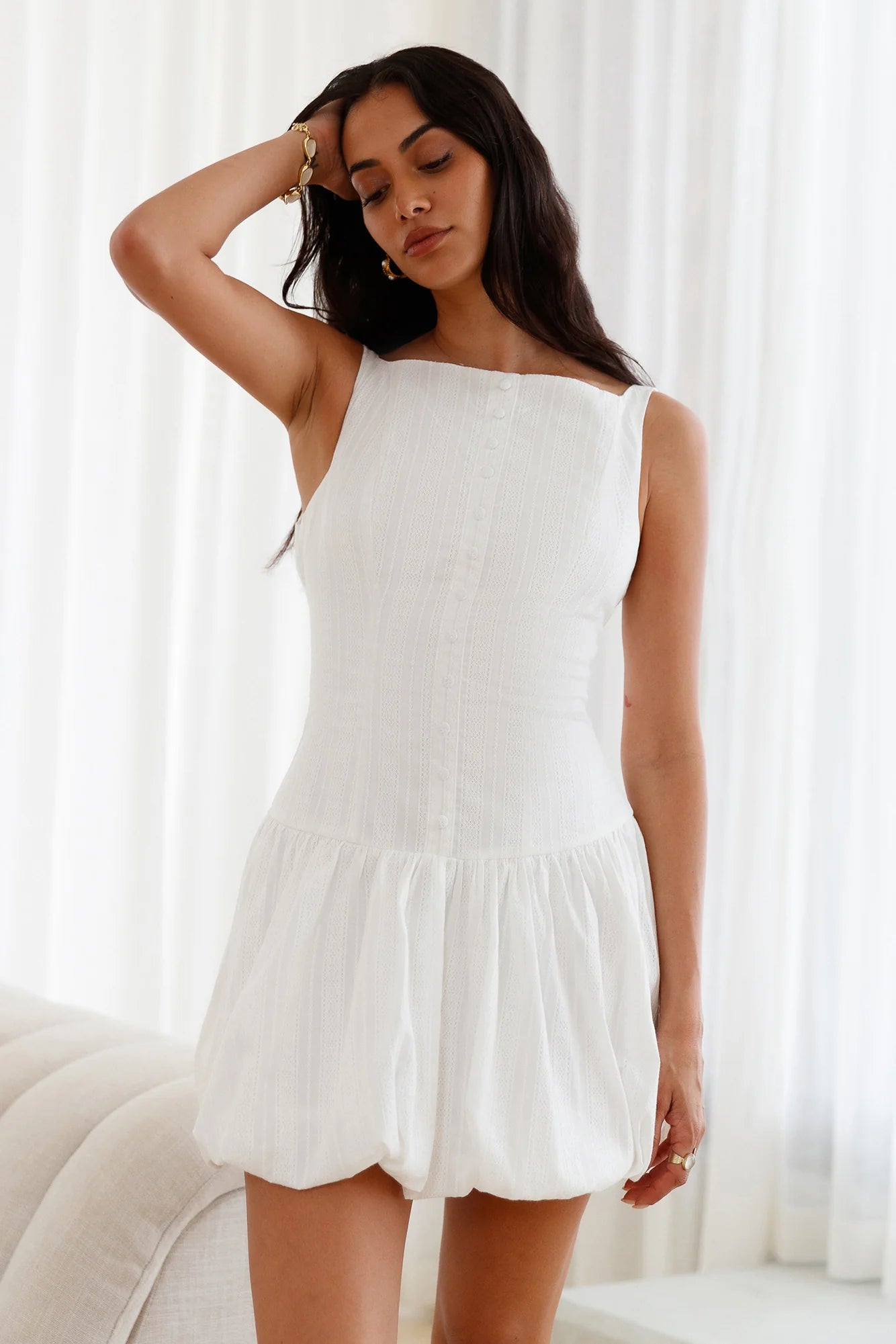 Dainty Style Mini Dress White