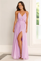 Elegant Delights Halter Maxi Dress Purple