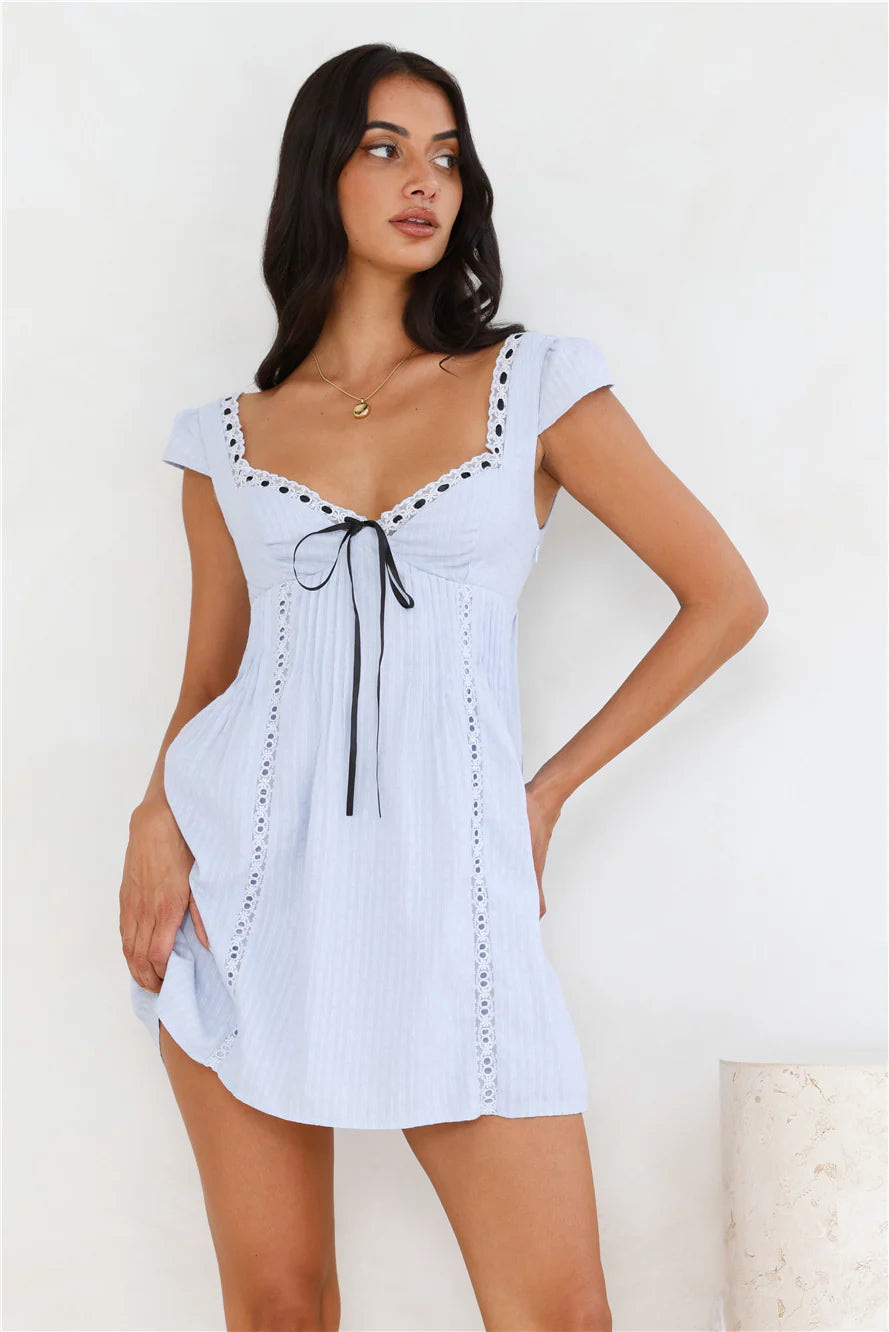 Oak Tree Mini Dress Blue