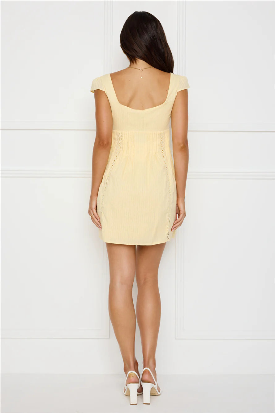 Oak Tree Mini Dress Yellow
