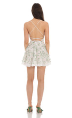 Floral Embroidered Dress in White