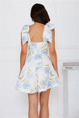 Floral Horizon Mini Dress Blue