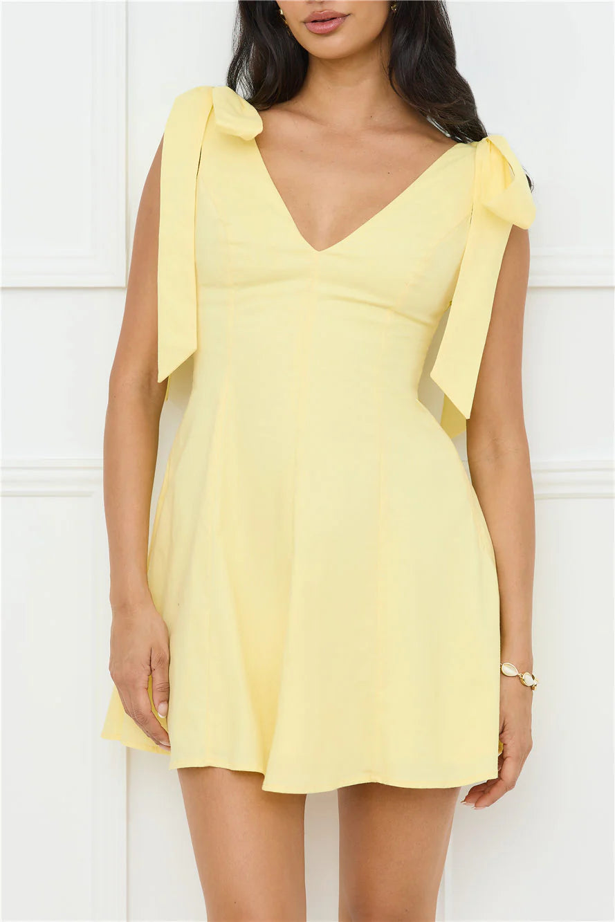 Pretty In Power Mini Dress Yellow