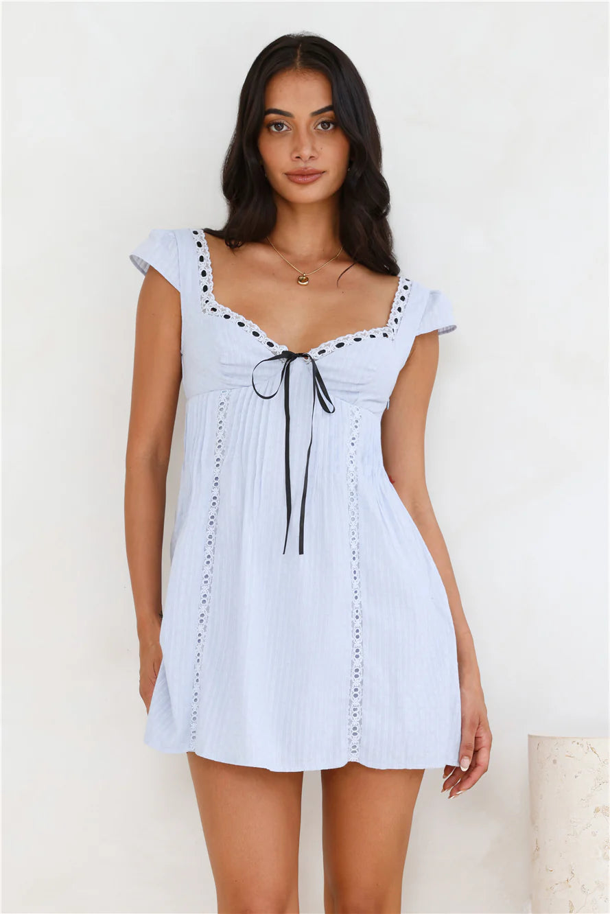 Oak Tree Mini Dress Blue