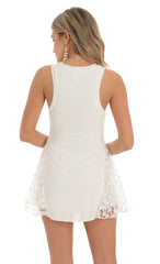 Dress with Crochet Sides in White