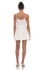 Corset A-line Dress in White