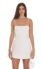 Back Bow Dress in White