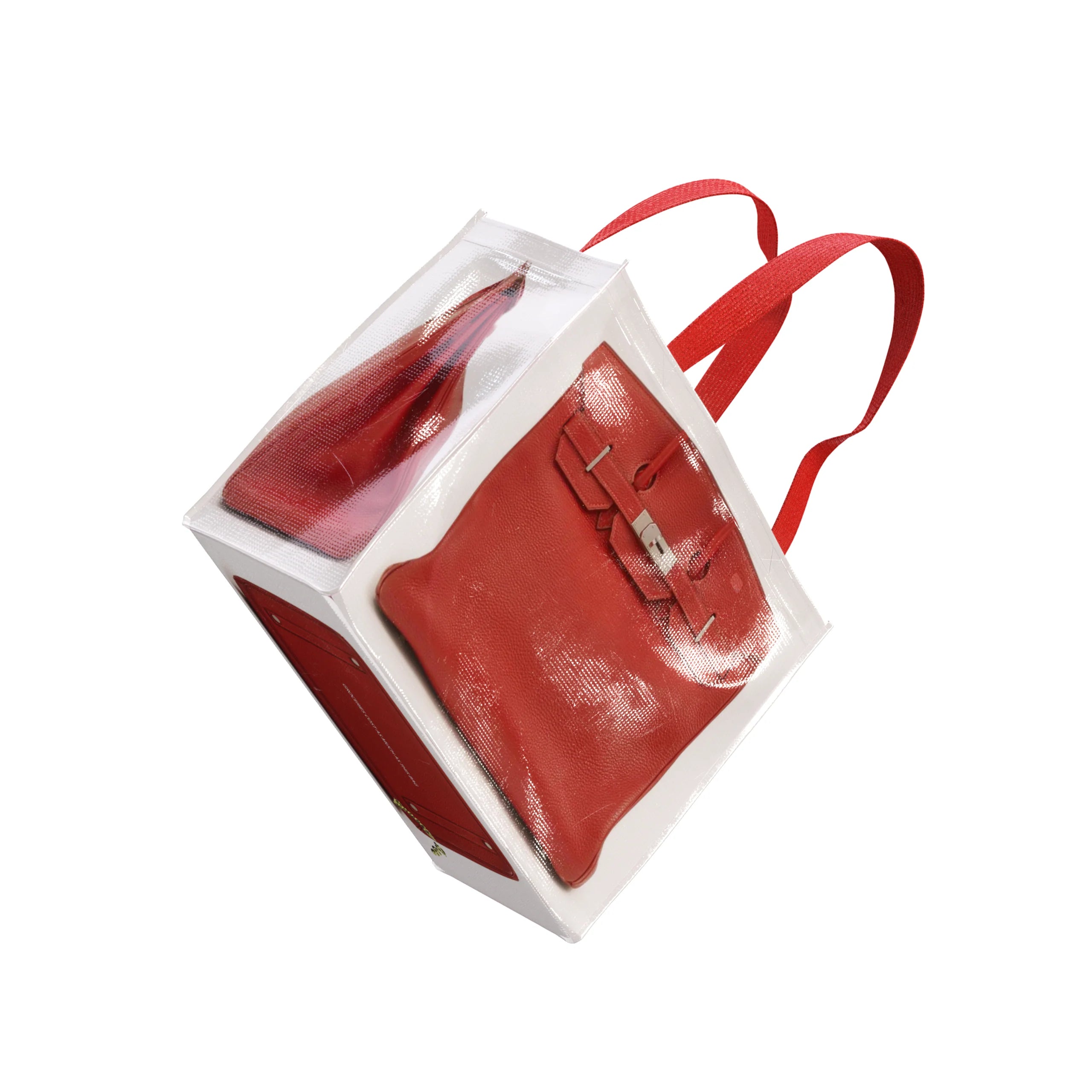 Grocery Bags Creative Parody Platinum Bag Print Woven Bag Fire Over The Net Birkin Fitness Casual Bag