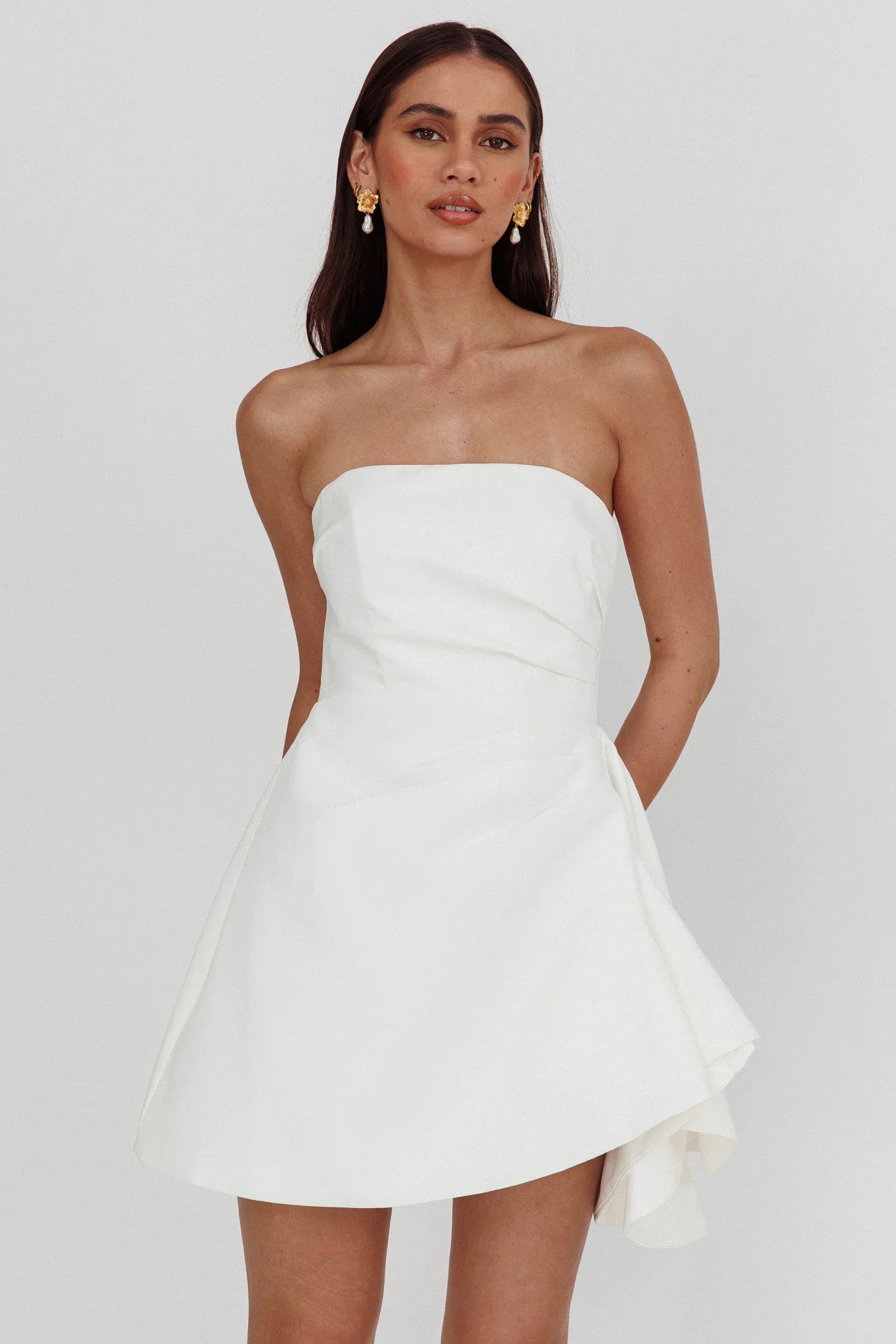 Minnesota Strapless Mini Dress White