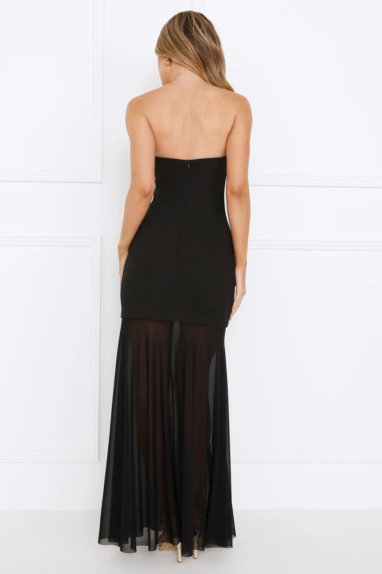 Event Extraordinaire Strapless Maxi Dress Black