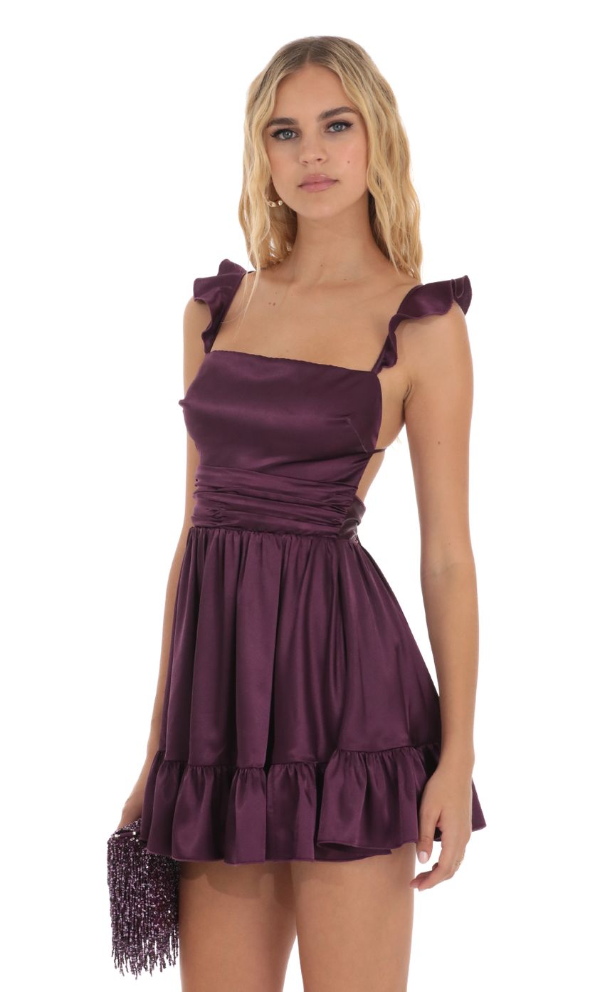 Fit and Flare Dress in Purple