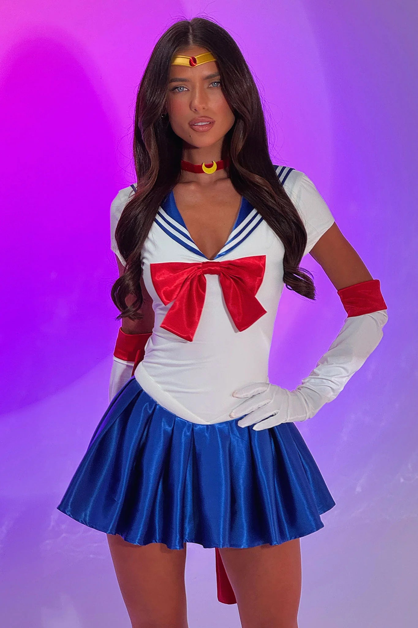Moonlight Justice 2 Piece Set - White/Blue