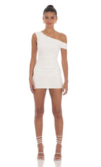 Off Shoulder Bodycon Dress in White
