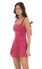 Back Bows Dress in Magenta