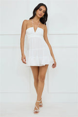 Styled For Sunsets Halter Mini Dress White