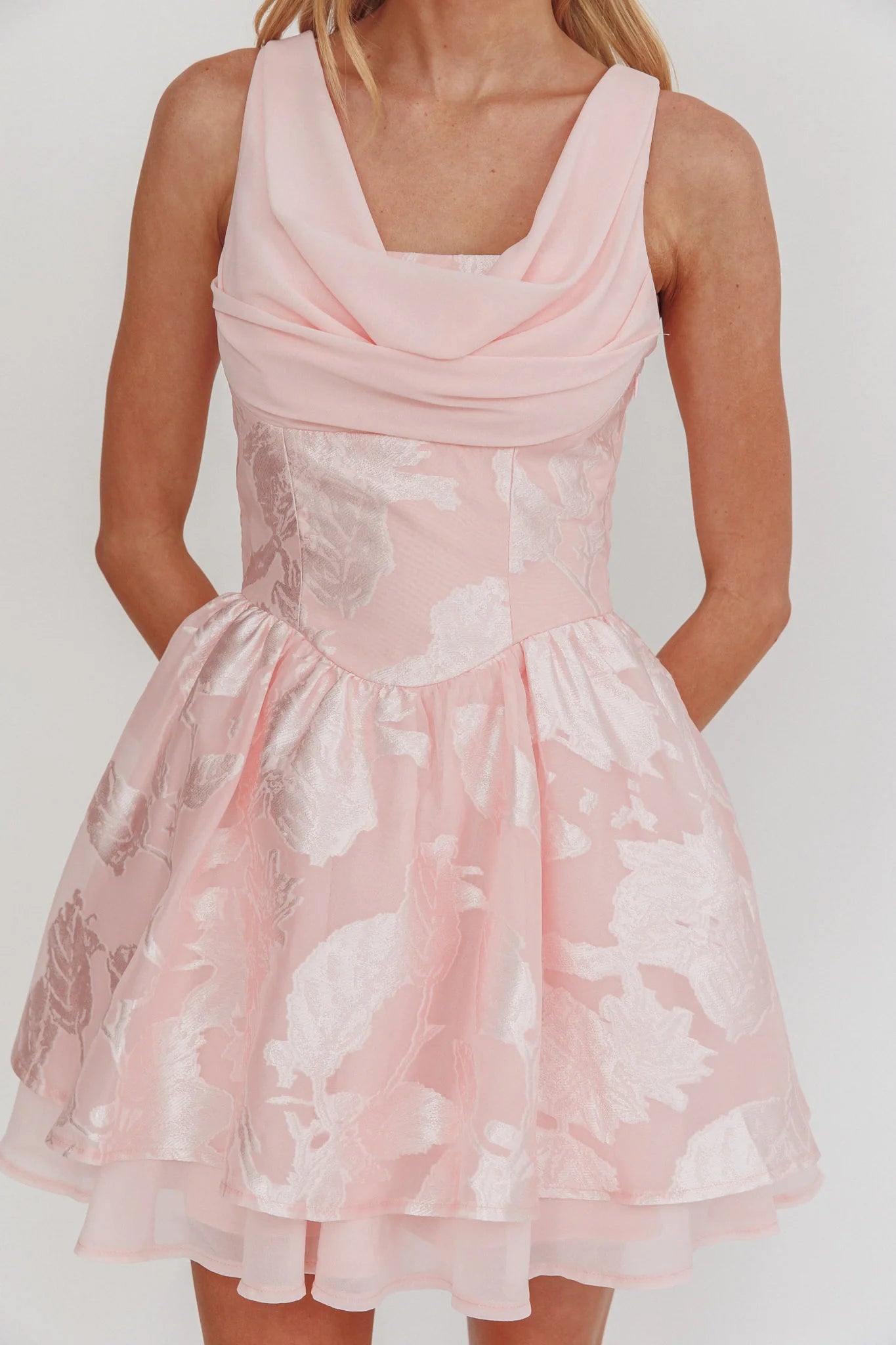 Lusting Lace-Up Back Mini Dress Blush