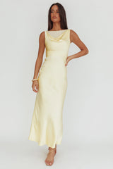 Venus Rising Sleeveless Cowl Neck Maxi Dress Butter