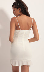 Chiffon Wrap Tie Dress in Ivory