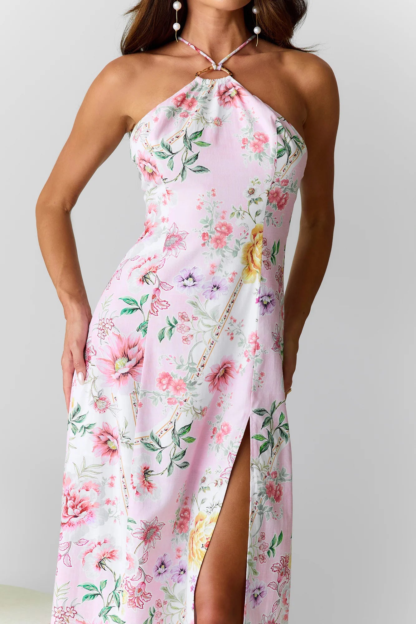 Sunset Dahlia Midi Dress Floral