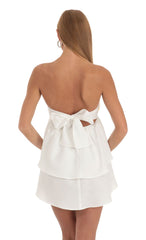 Jacquard Cutout Dress in White
