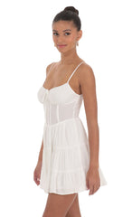 Corset A-line Dress in White